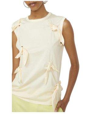 Isabelle Blanche Sleeveless Tops - Natural
