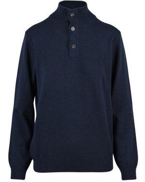 Kangra Pullover Con Bottoni - Blau