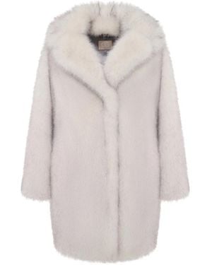 CESARE GASPARI Faux Fur Shearling Jassen - Wit