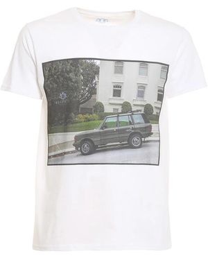 Equipe 55 Tops ,Wit ,Katoen Wit Katoenen T-Shirt Met Print - Grijs