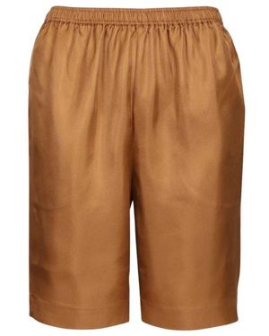 Loulou de Saison Korte Broeken ,Bruin ,Zinia Zijde-Twill Shorts