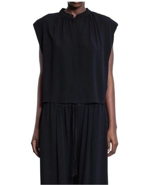 Thom Krom Schwarze Viskose Jersey Bluse