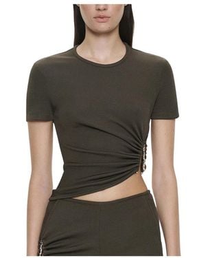 Christopher Esber Droplet Crystal Ruched Tee - Schwarz