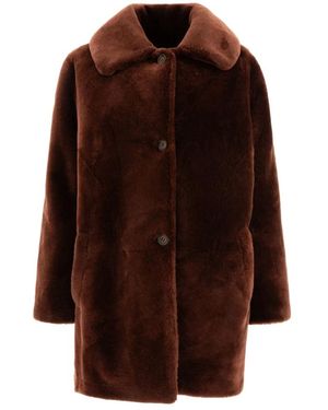 B&W Faux Fur & Shearling Jackets - Brown