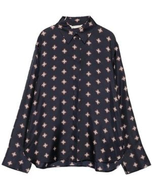 Max Mara Disco Print Zijde Blouse - Blauw