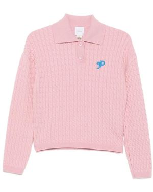 Patou Polo Trui Met Kabelsteek - Roze