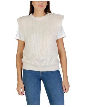 Ichi Truien & Vesten ,Wol Ronde Hals Mouwloze Gilet - Blauw