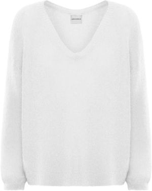 American Dreams Truien & Vesten ,Wit ,Wol Silja V Neck Knit