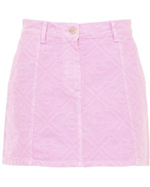 CASABLANCA Monogram Denim Skirt - Pink