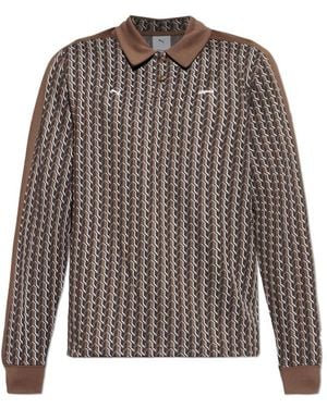 PUMA T7 Longsleeve Polo - Bruin