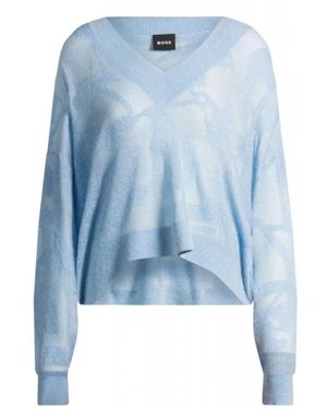 BOSS V-Neck Knitwear - Azul