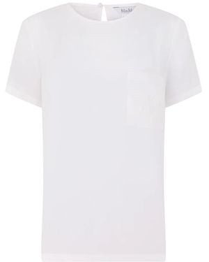 Max Mara Gedrukte Zijde Crêpe De Chine Blouse - Wit