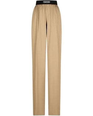 Tom Ford Zijden Satijnen Pyjamabroek - Naturel
