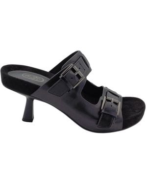 Ash Heeled Mules - Black