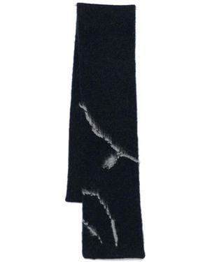 Dries Van Noten Blauer Schal Mit Abstraktem Muster - Schwarz