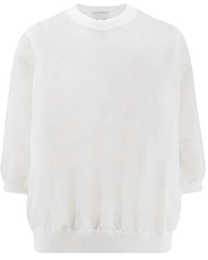Nude Crew Neck Ribbed T-Shirt - Wit