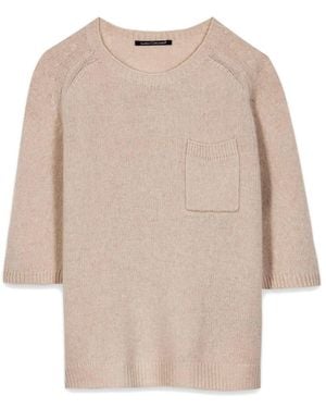 Luisa Cerano Kurzarm Pullover - Natur