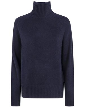 Seventy Truien & Vesten ,Zwart ,Kasjmier Kasjmieren Coltrui Gebreide Trui - Blauw