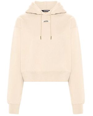 Jacquemus Hoodies & Sweatvesten ,Bruin ,Katoen Le Hoodie Gros Grain - Naturel