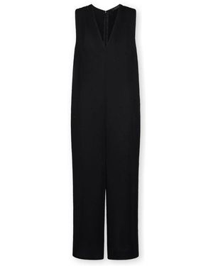 Elena Miro Bestickter Jumpsuit - Schwarz