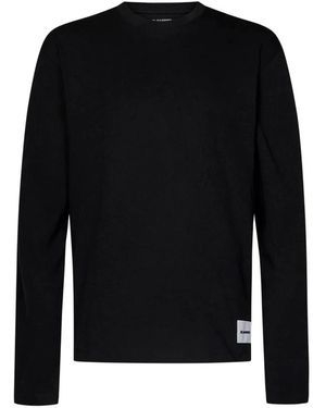Jil Sander Tops ,Zwart ,Katoen 3-Pack T-Shirtset Met Lange Mouwen