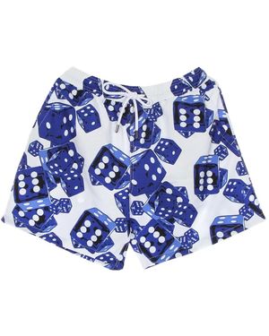 Propaganda Blau/Weiße Badeshorts Mit Muster