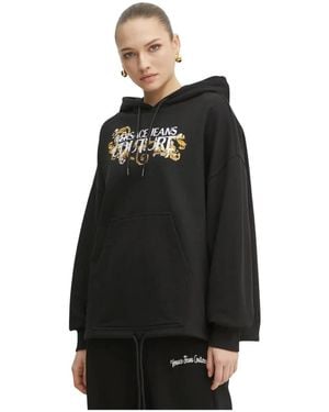 Versace Jeans Couture Logo-Applikation Hoodie - Schwarz
