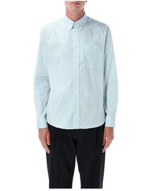 Burberry Baumwollhemd Mit Charme-Emblem - Blau