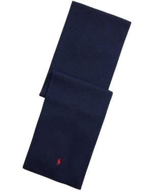 Polo Ralph Lauren Accessoires ,Blauw ,Wol Signature Pony Wool Scarf