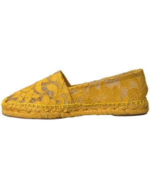 Dolce & Gabbana Gele Kant Espadrilles Stijl - Geel