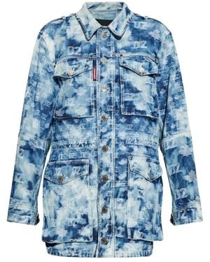 DSquared² Jassen ,Blauw ,Denim Denim Jacket With Monogram