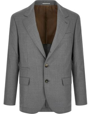 Brunello Cucinelli Lichtgewicht Hopsack Blazer - Grijs