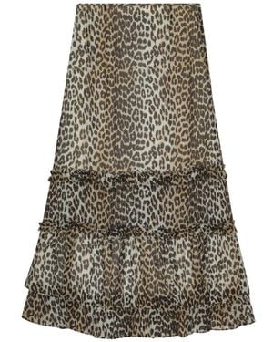 Ganni Midi Skirts - Grey