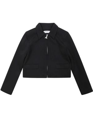 Patrizia Pepe Jassen ,Zwart ,Polyester Giacca Corta Zip