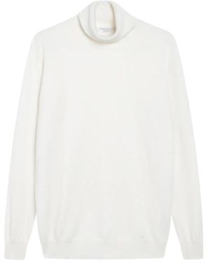Brunello Cucinelli Truien & Vesten ,Wit ,Kasjmier Kasjmier Coltrui