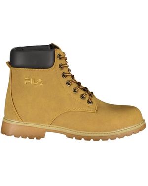 Fila Schoenen ,Geel ,Gele Dameslaars Veters Geborduurd - Bruin
