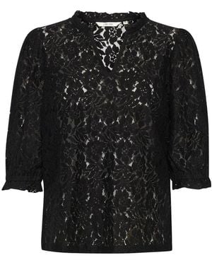 Cream Blouses - Black
