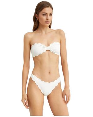 Marysia Swim Antibes Scallop Bandeau Bikini Top - Weiß