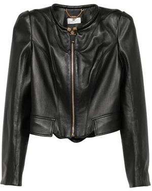 Elisabetta Franchi Leather Jackets - Black
