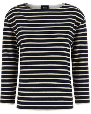 A.P.C. Gestreifter Baumwollpullover - Schwarz