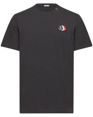 Moncler Tops ,Blauw T-Shirts En Polo's - Zwart