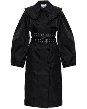 Ganni Trench Coats - Black