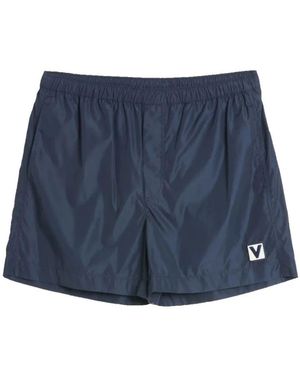Valentino Weißer Logo Swim Boxer - Blau