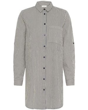 Kaffe Gestreepte Shirt Tuniek Middernacht/Witte Streep - Grijs