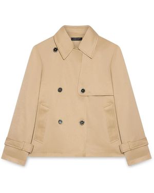 FIORELLA RUBINO Korte Double-Breasted Trenchcoat - Naturel
