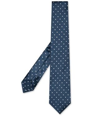 Kiton Blauwe Zijden Elegant Sjaal