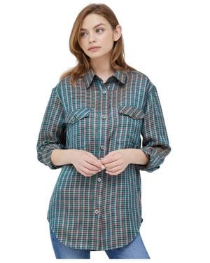 Paul Smith Overhemden ,Veelkleurig ,Linnen Patroon Shirt - Blauw