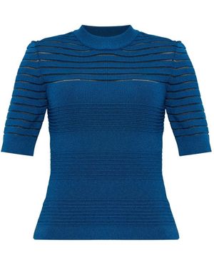 Balmain Round-Neck Knitwear - Azul