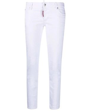 DSquared² Slim-Fit e Denim Baumwollhose - Weiß