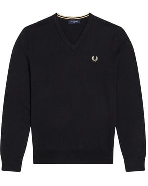 Fred Perry V-Neck Knitwear - Blue